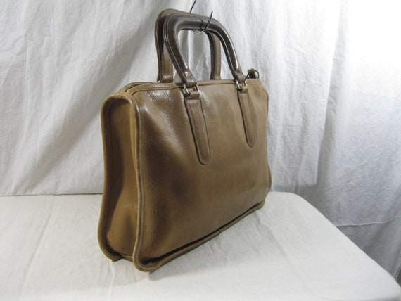 Vintage COACH tan leather briefcase brief portfol… - image 3