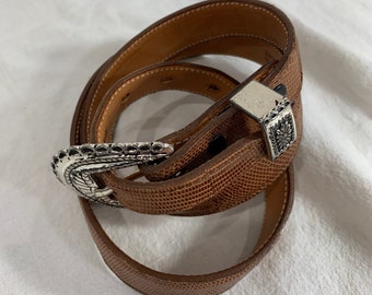 Ceinture Cuir Navasota Noir - Boucles Argentées Motifs Vie Marine (coquillages, étoile De Mer) - Taille M 33-35"