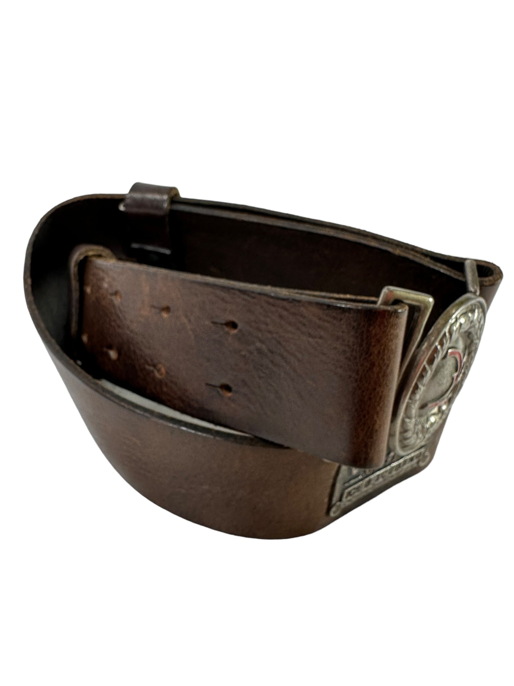 Genuine Vintage Selection Italian ICEBERG Brown Leather Belt  display picture 2