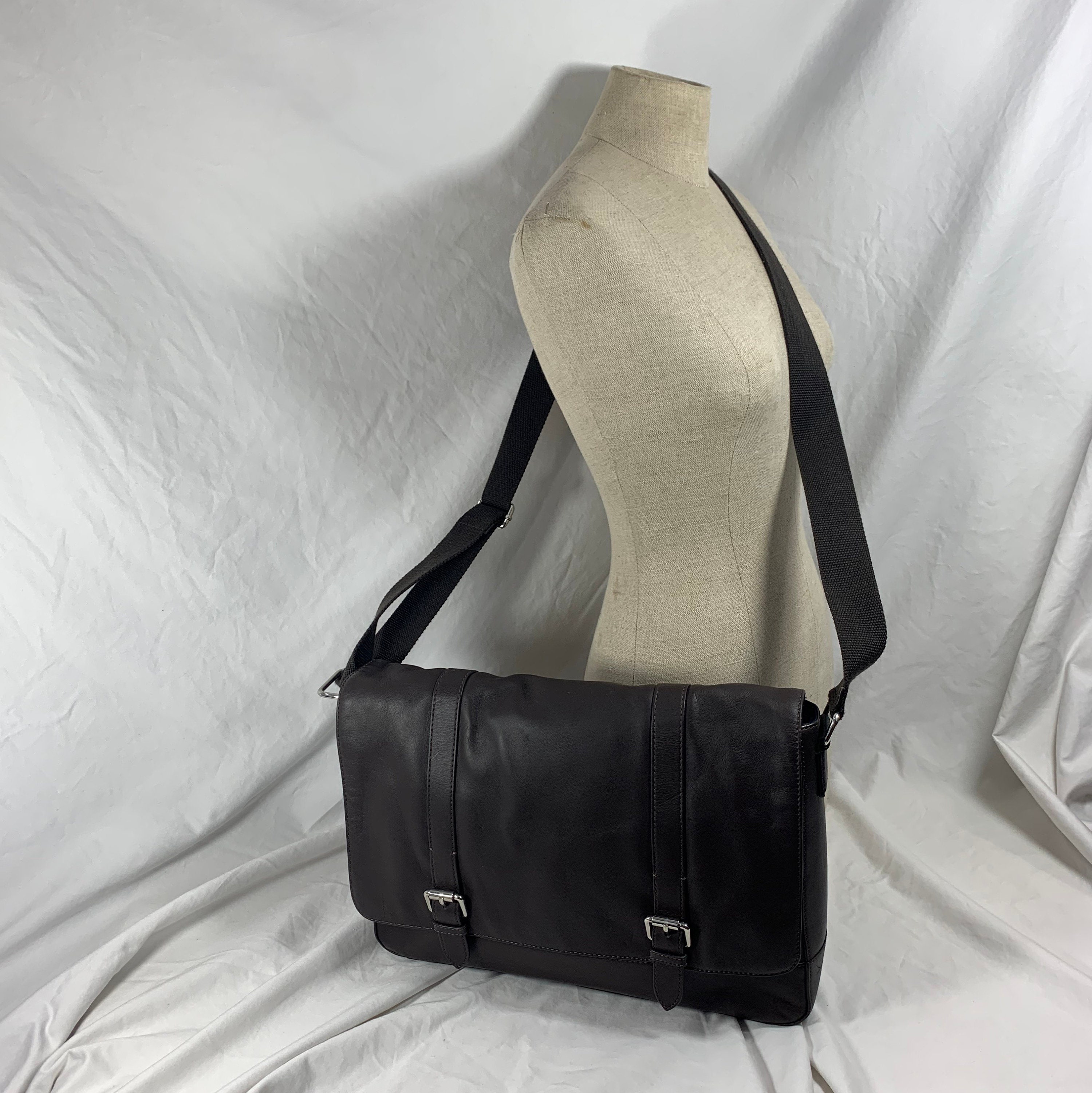 Vintage COLE HAAN Brown Leather Messenger Bag Travel Work School Etsy Canada