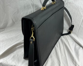 バッグ Coach Vintage Attache Case Black Vtg. Coach Black Leather Attaché - Etsy