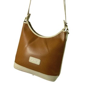 Vintage Dooney & Bourke Cabriolet Leather Tan Perforate Purse Shoulder Bag