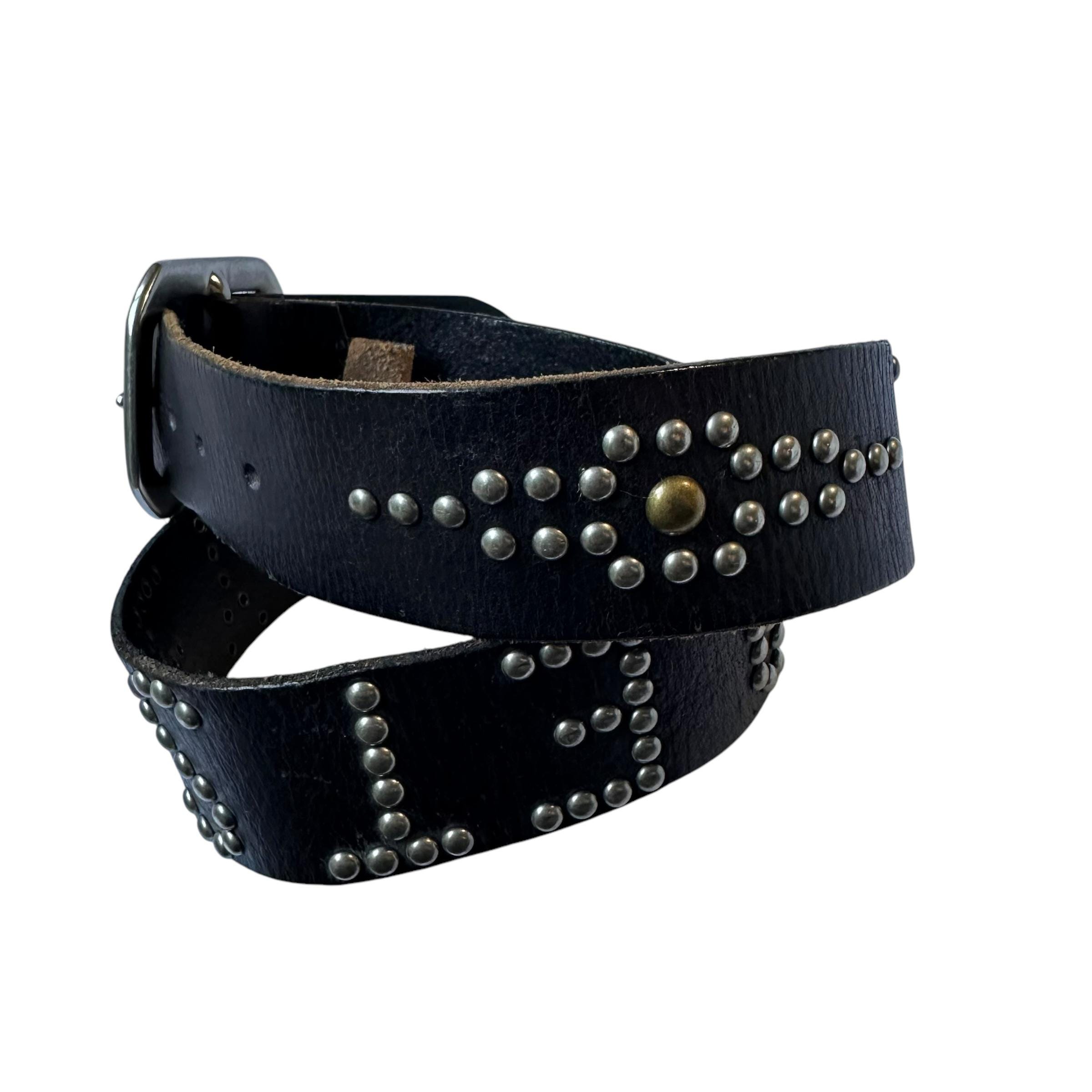 Genuine BETSEY JOHNSON Logo Silver Studded Leather Studs  display picture 2