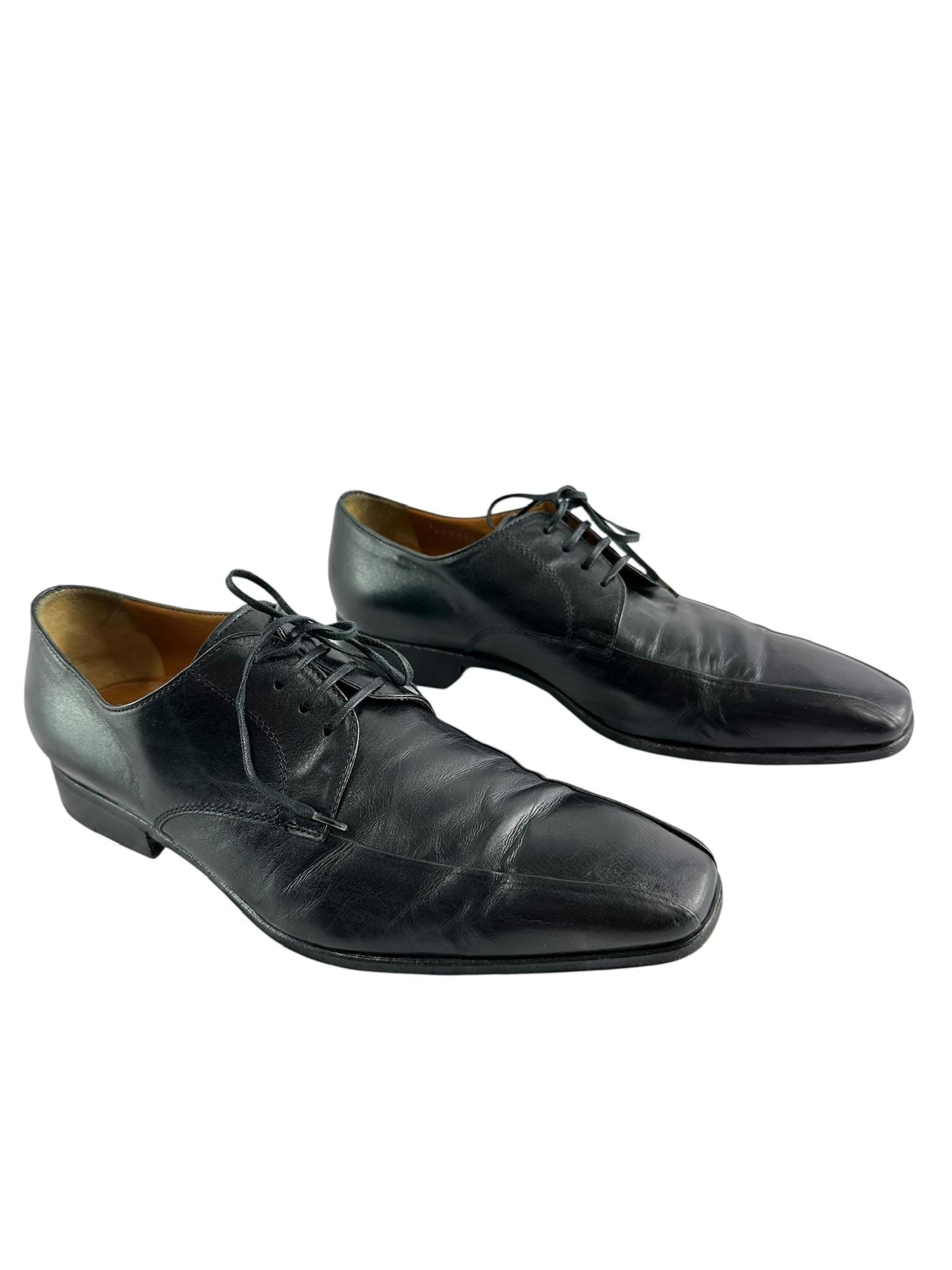 Genuine Men STEMAR Black Lace up Leather Shoes Size 8 US 7  display picture 1