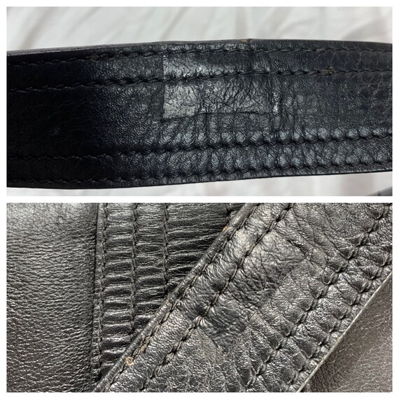 Genuine Vintage BURBERRY Black Leather Shoulder Bag Purse 