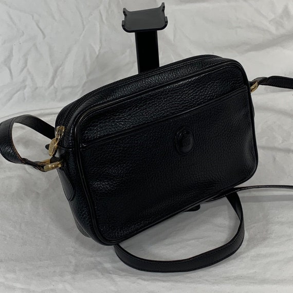 Genuine Vintage Mark Cross Black Pebbled Leather Shoulder Bag Crossbody