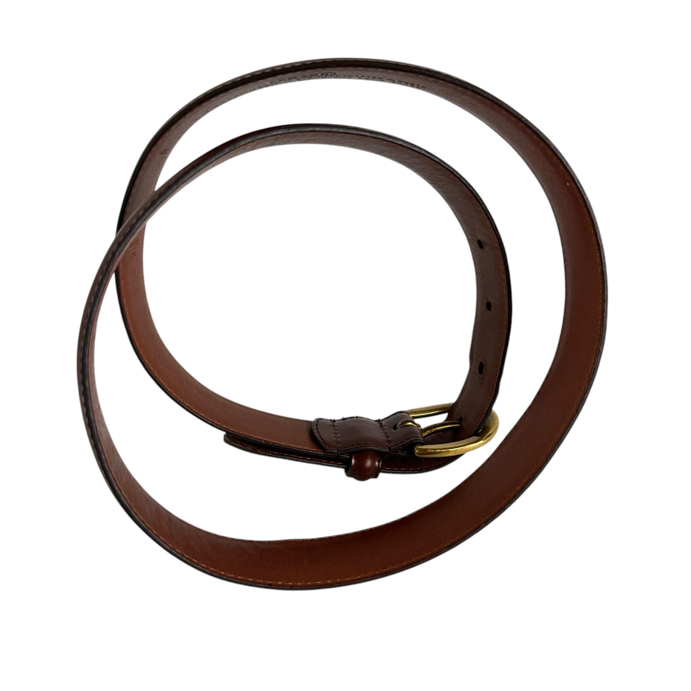 Vintage COACH 3921 Brown Polished Cowhide Leather Belt Size 