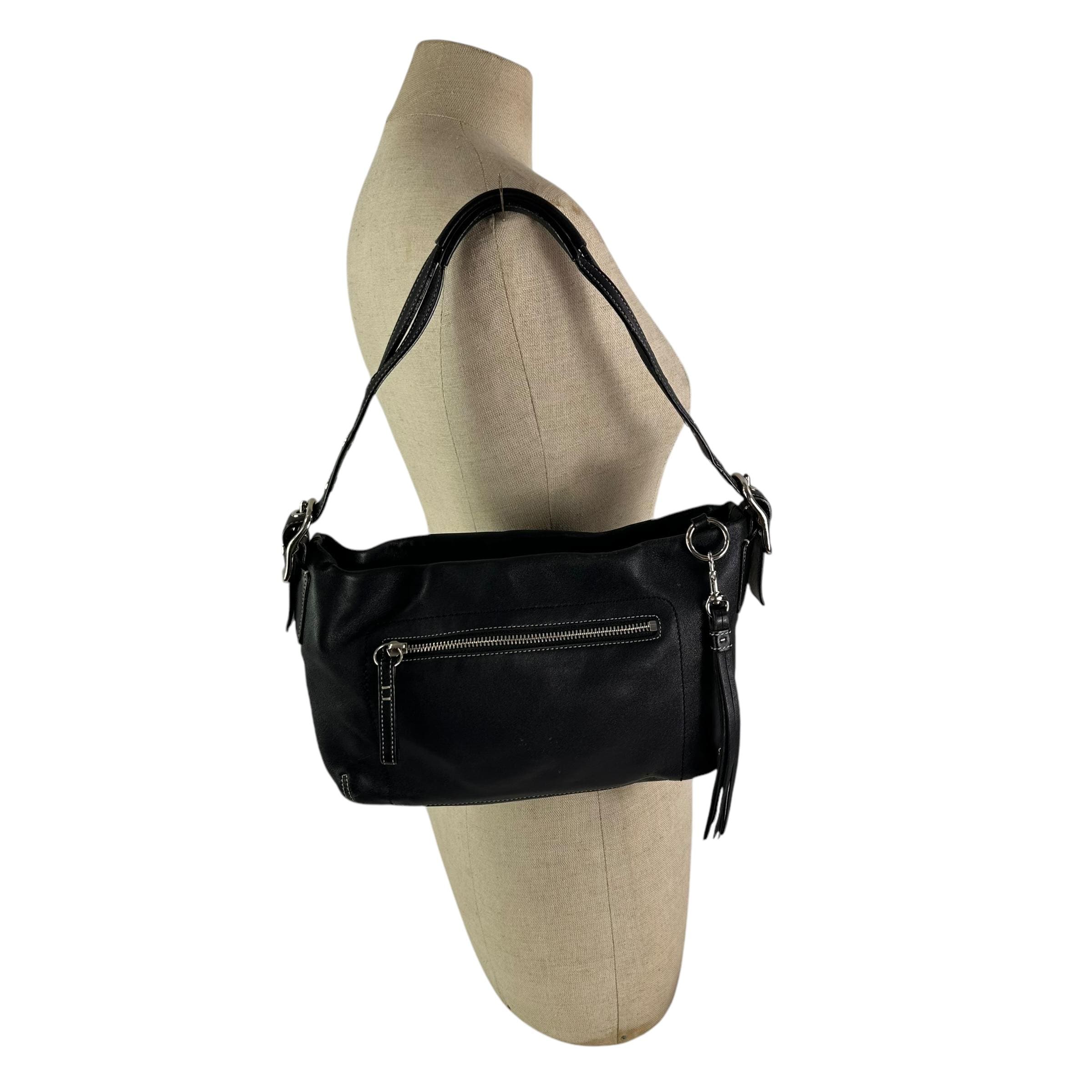 バッグ old COACH leather shoulderbag black Vintage Coach All Leather Sacoche Shoulder Bag Black #ED BAA