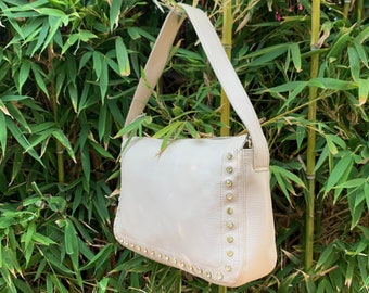 Bolso de hombro vintage GIANNI VERSACE con tachuelas y joyas de diamantes de imitación
