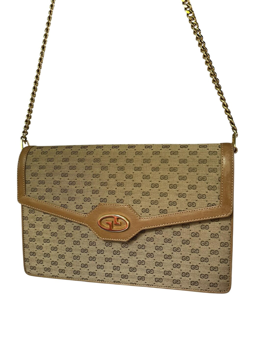 希少な本物ヴィンテージ GUCCI GGロゴ チェーンショルダーバッグ