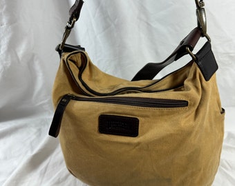 Genuine vintage DULUTH canvas and brown leather messenger bag crossbody