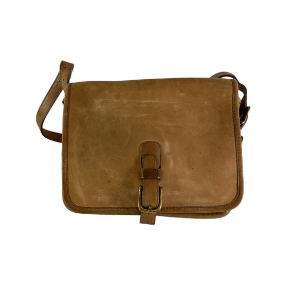 バッグ Vintage Coach Saddle Bag Tan Old Model Vintage COACH Tan Leather Saddle Pouch Shoulder Bag Purse