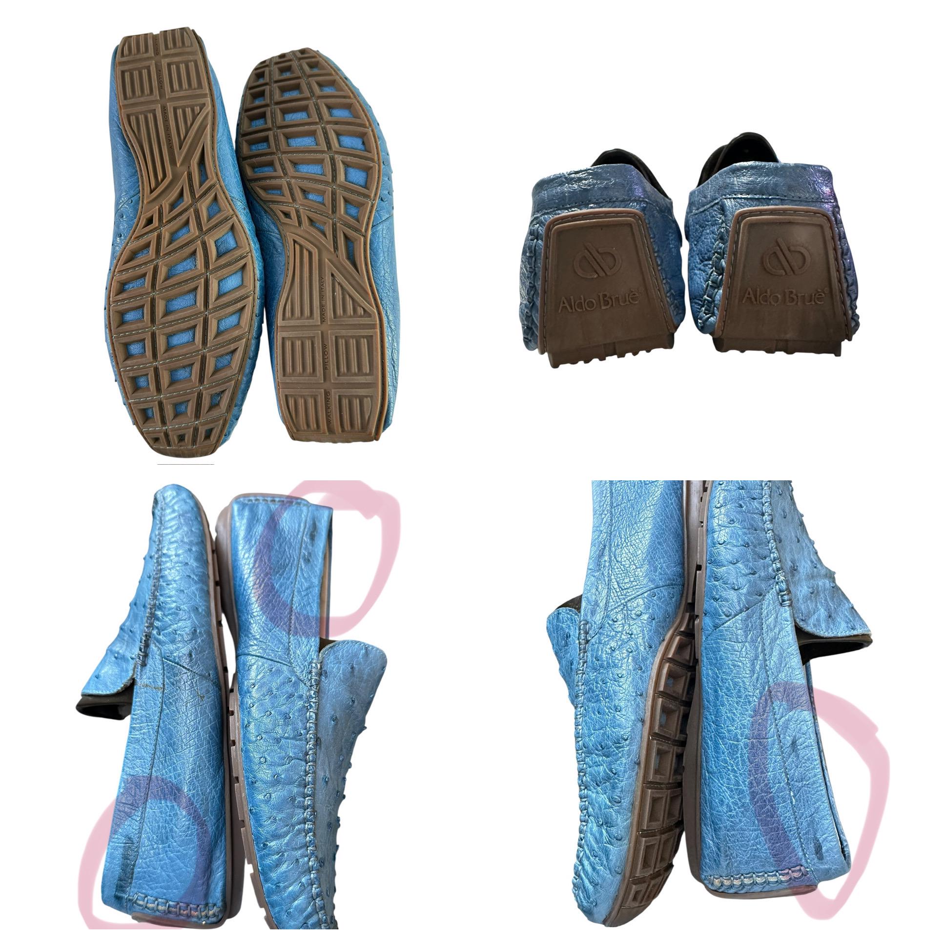Genuine Aldo Brue Blue Genuine Walking Pillow Ostrich Driving Shoes Size 10 Journey Light Blue Men main image 2