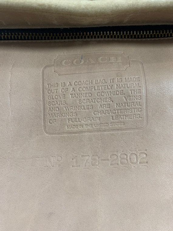Genuine vintage COACH beige leather drawstring bu… - image 9
