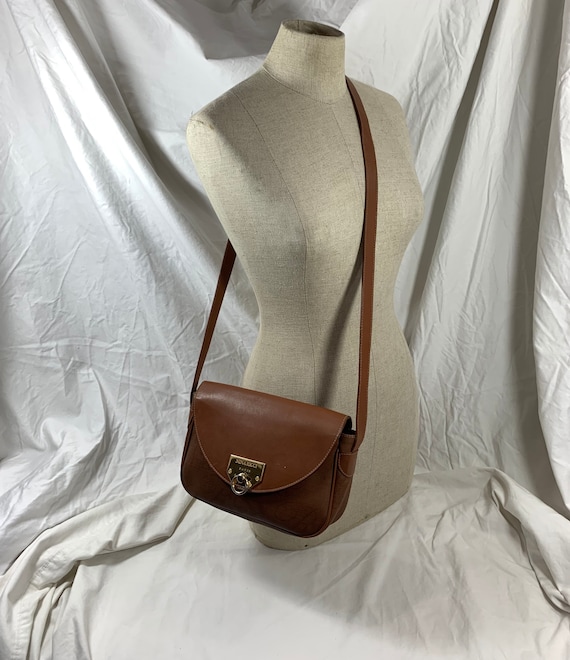 Vintage NINA RICCI tan canvas and leather shoulde… - image 2