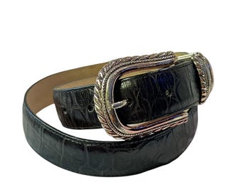 Genuine Vintage JEFF GALLEA Studded Black Leather Belt Medium