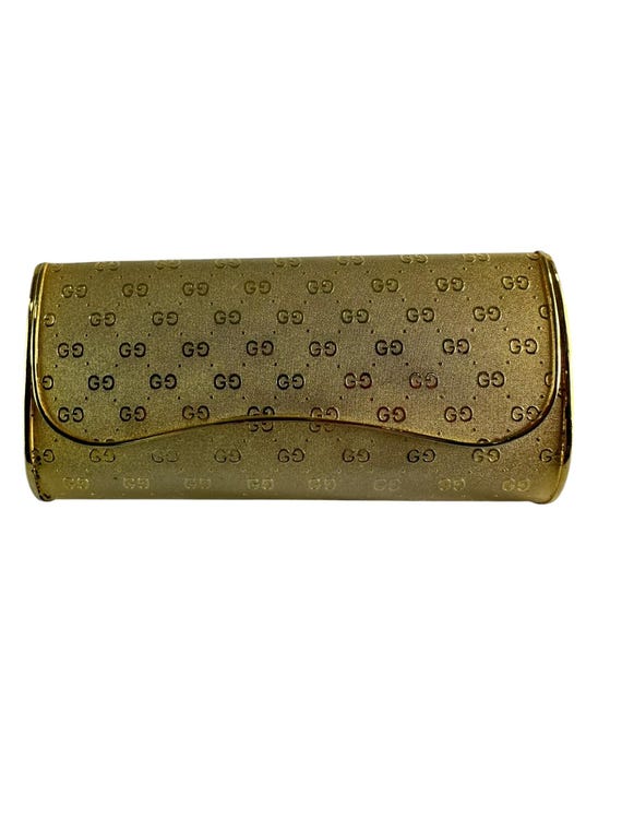Genuine Vintage GUCCI Gold Gilt Metal GG Monogram Clutch Evening