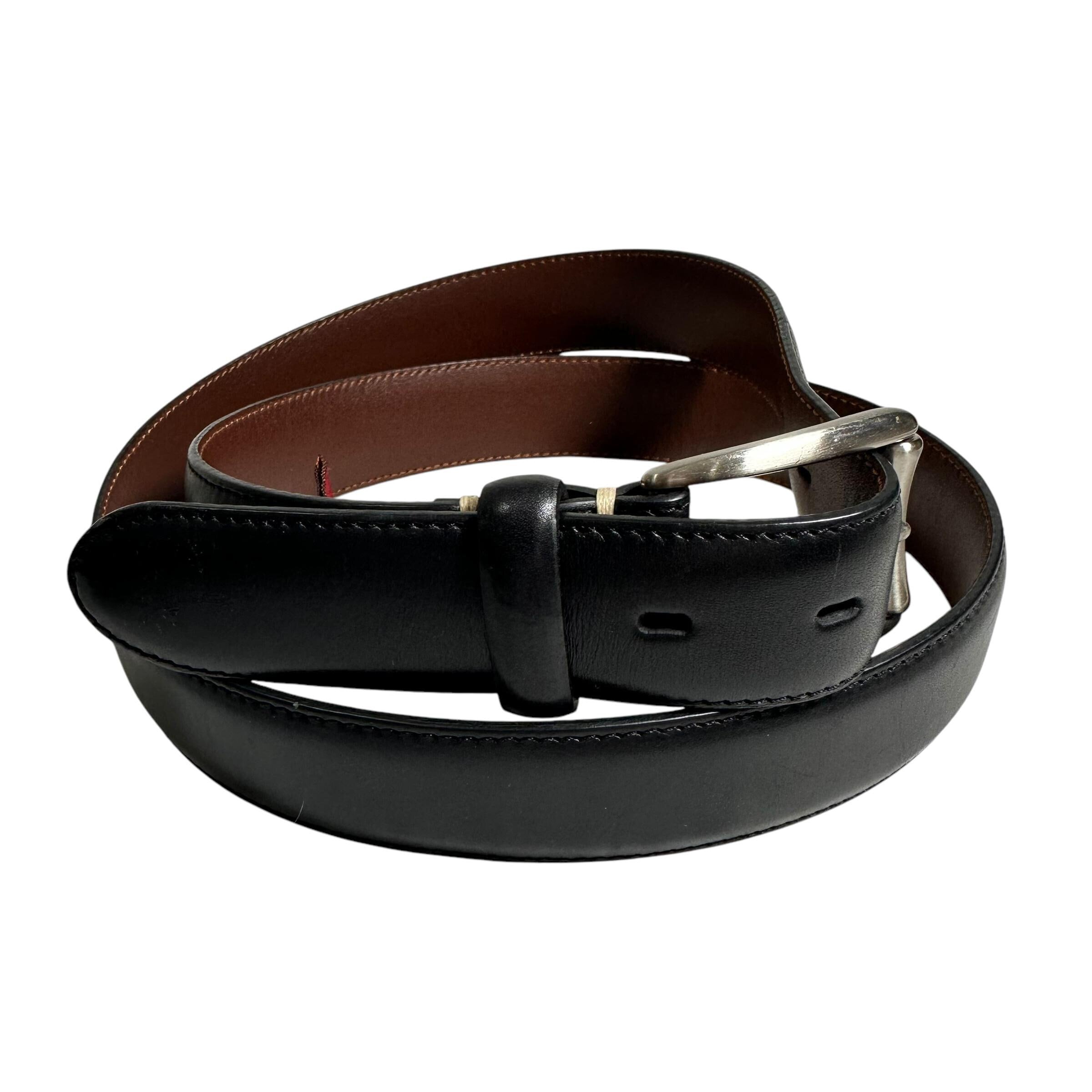 Cole Haan Black Leather Belt • Silver Oval Buckle • XL • New with Tags Chrome Hearts XL  main image 4