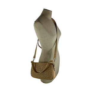 Vintage COLE HAAN beige leather woven shoulder bag crossbody