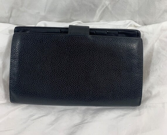 Vintage genuine CHANEL black caviar leather long … - image 6