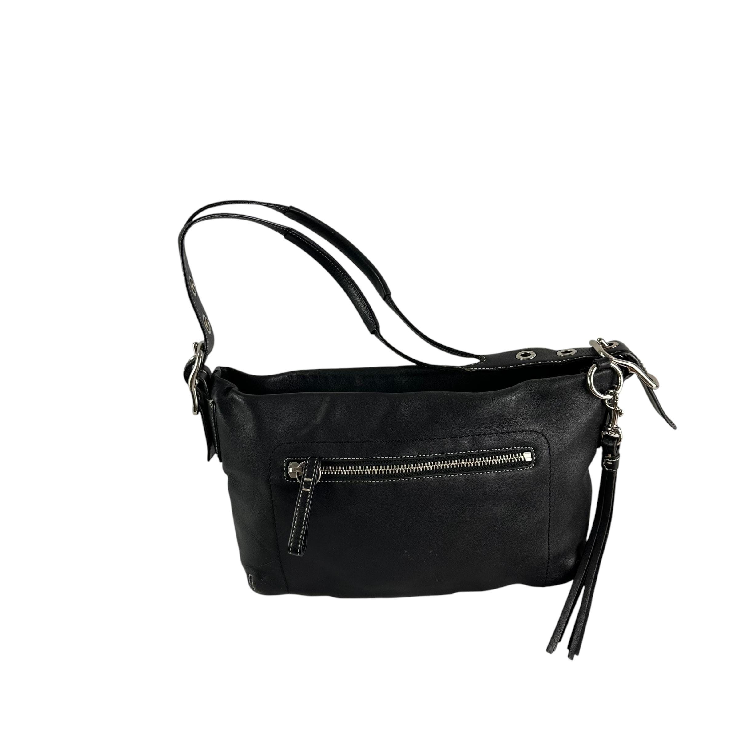 Vintage COACH 1417 Black Genuine Leather East West Legacy Shoulder