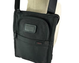 Genuine TUMI Black Ballistic Nylon Alpha Pocket Bag Travel Crossbody Bag Unisex