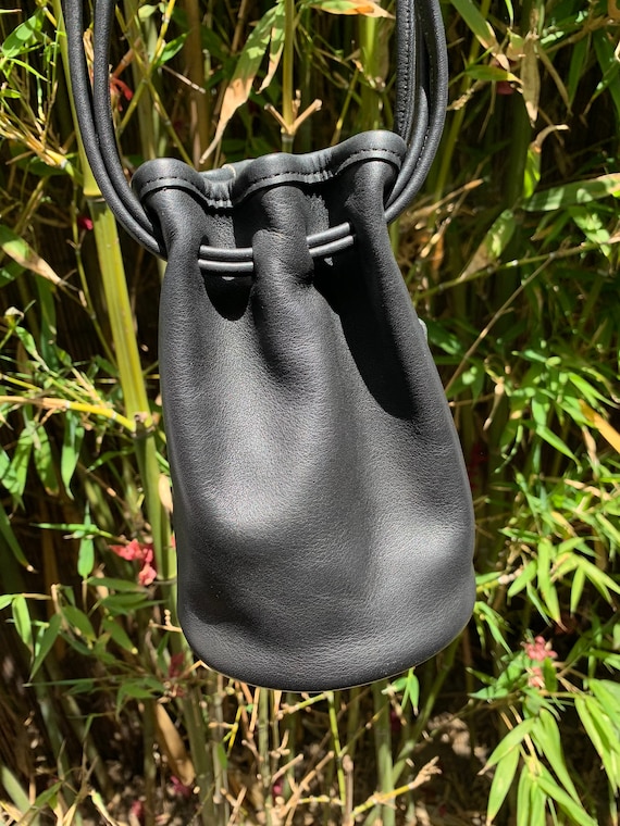 Genuine Vintage COACH 4144 Littleton Mini Black Leather Drawstring