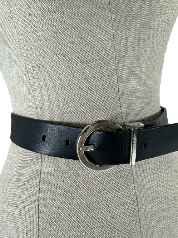 Vintage Genuine Calvin Klein Black Brown Leather Belt Medium  display picture 1