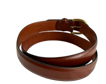 Coach Brown Cowhide Leather Logo-Stamped Belt with Solid Brass Buckle Coach Made Glove Tanned Cowhide Leather Belt Solid Brass Tan  main image 3