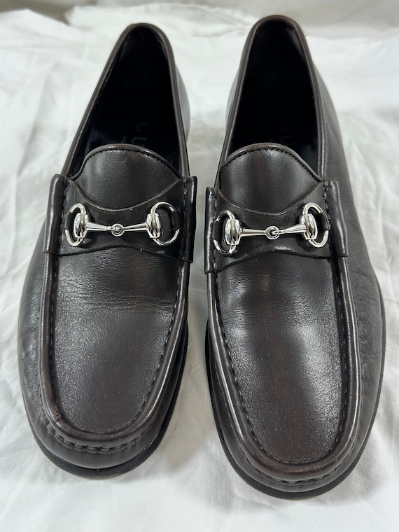 Men Genuine GUCCI Brown Leather Horse Bit Loafers Shoes 8 D - Etsy