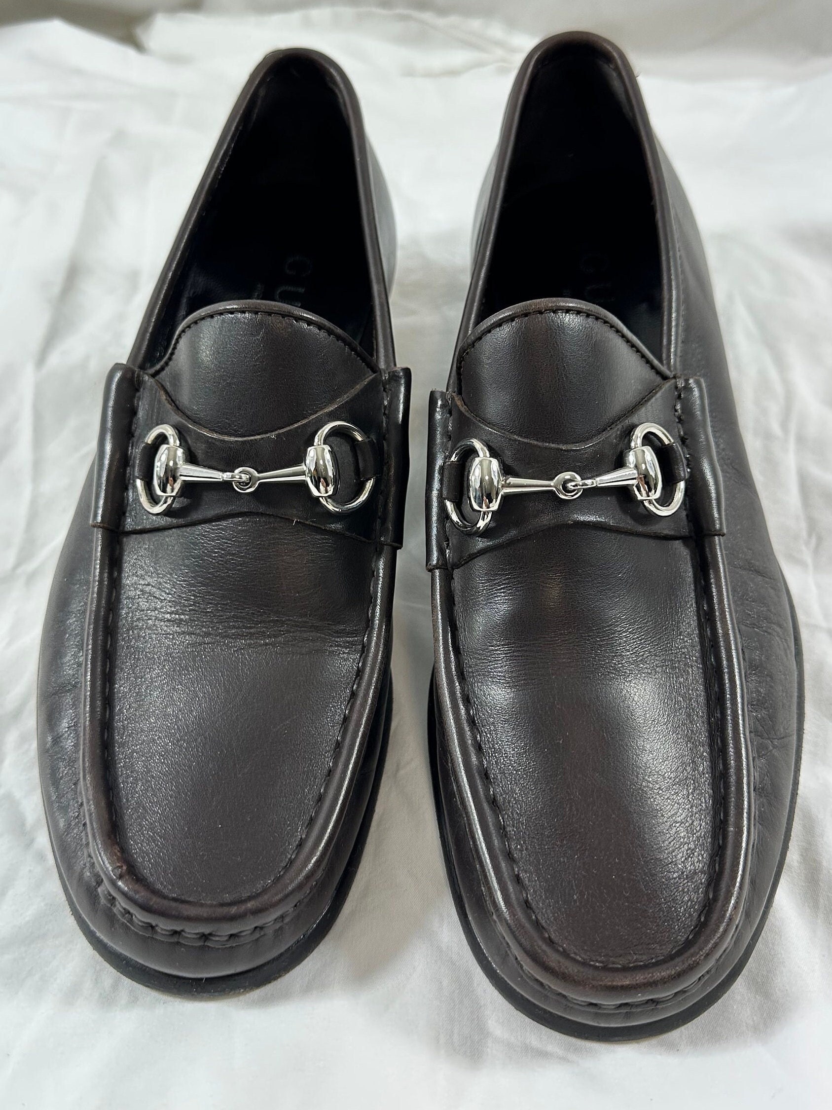 Men Genuine GUCCI Brown Leather Horse Bit Loafers Shoes 8 D - Etsy
