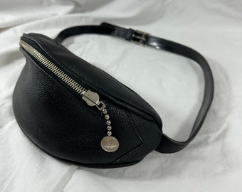 Genuine vintage KITZ black leather belt bag fanny pack