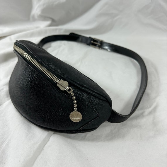 Genuine vintage KITZ black leather belt bag fanny 