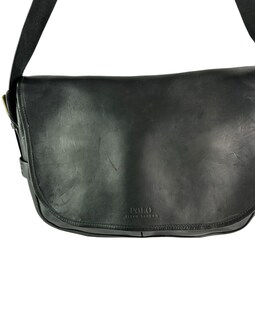Genuine Polo Ralph Lauren Black Leather Messenger Bag Crossbody - Etsy