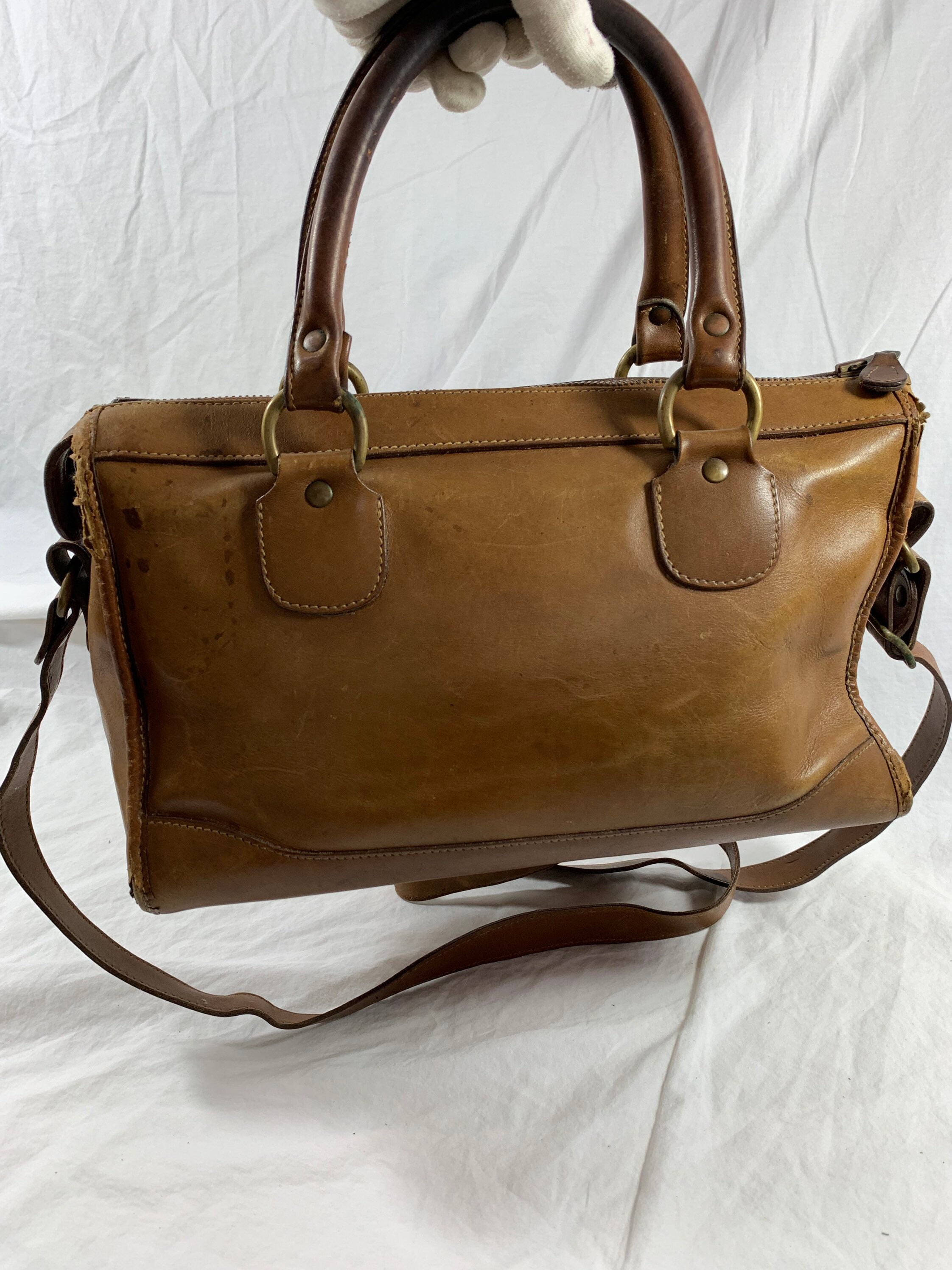 Vintage Genuine Ghurka No 16 the Keeper Tan Leather Satchel Bag