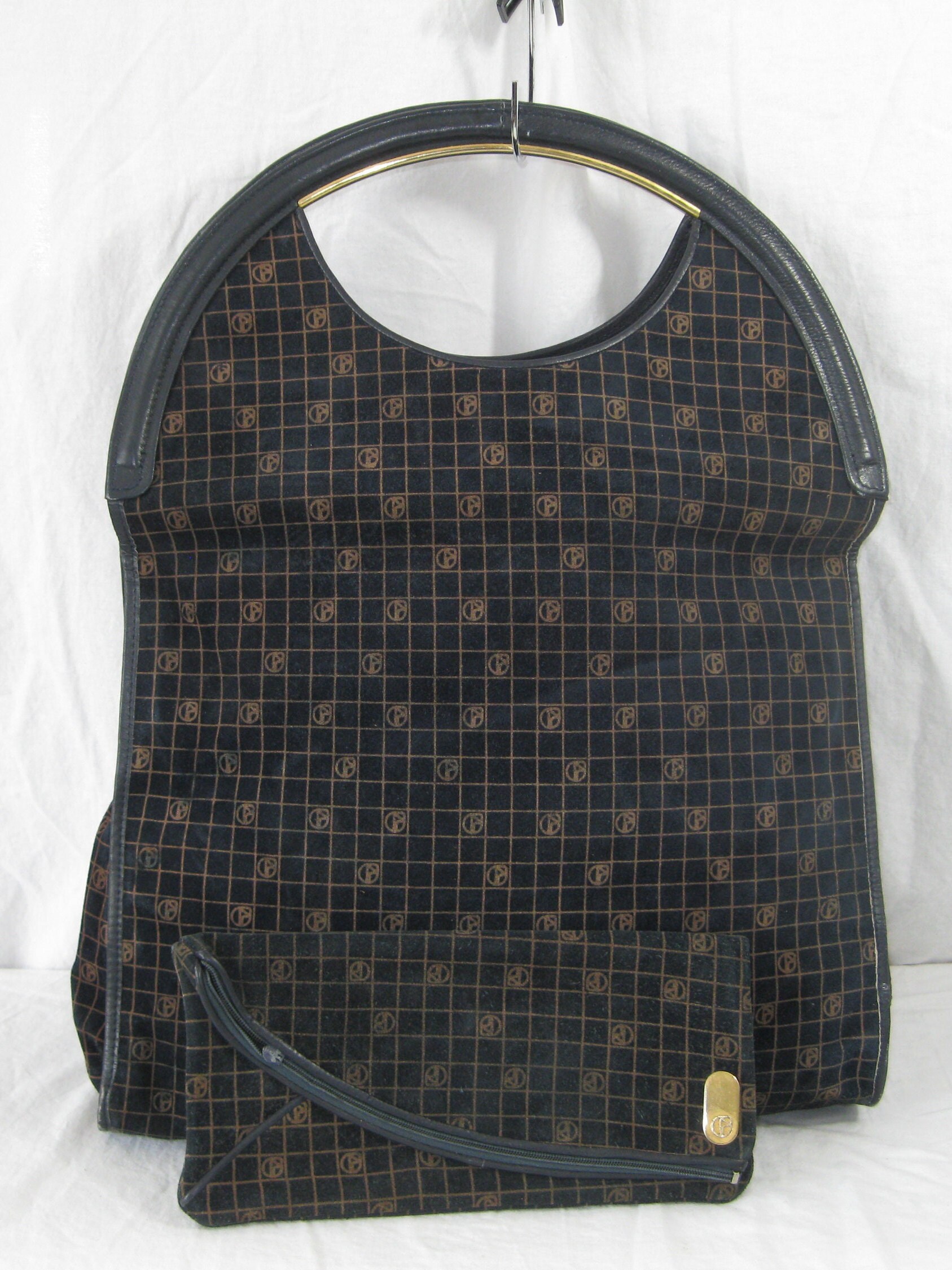 Genuine vintage NAZARENO GABRIELLI suede signature tote bag and 