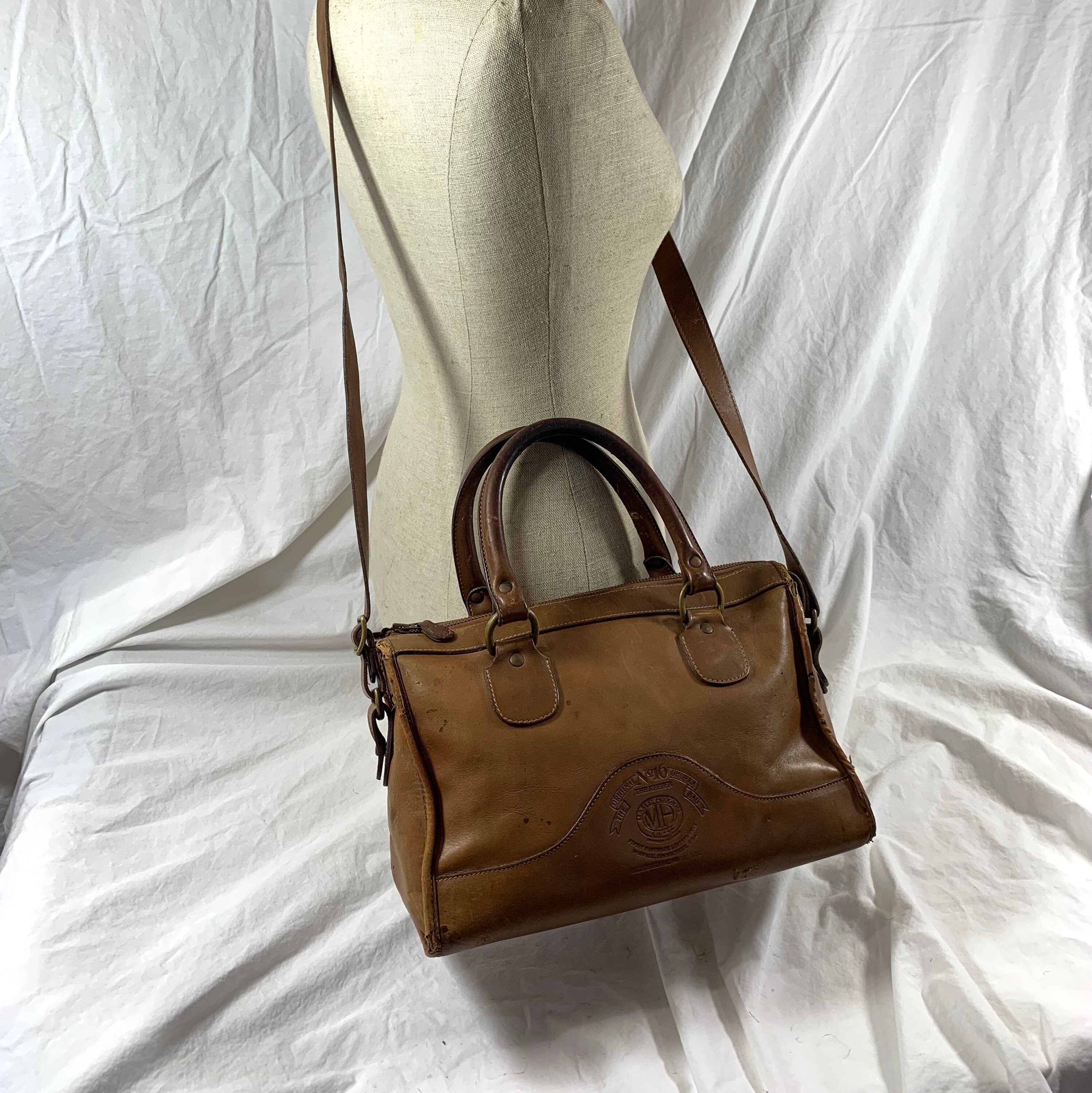 Vintage Genuine Ghurka No 16 the Keeper Tan Leather Satchel Bag