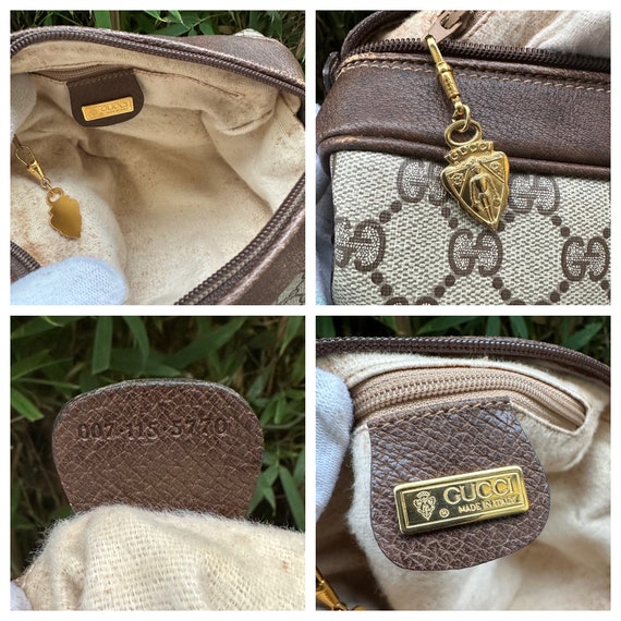 Genuine Gucci vintage brown signature leather and… - image 9