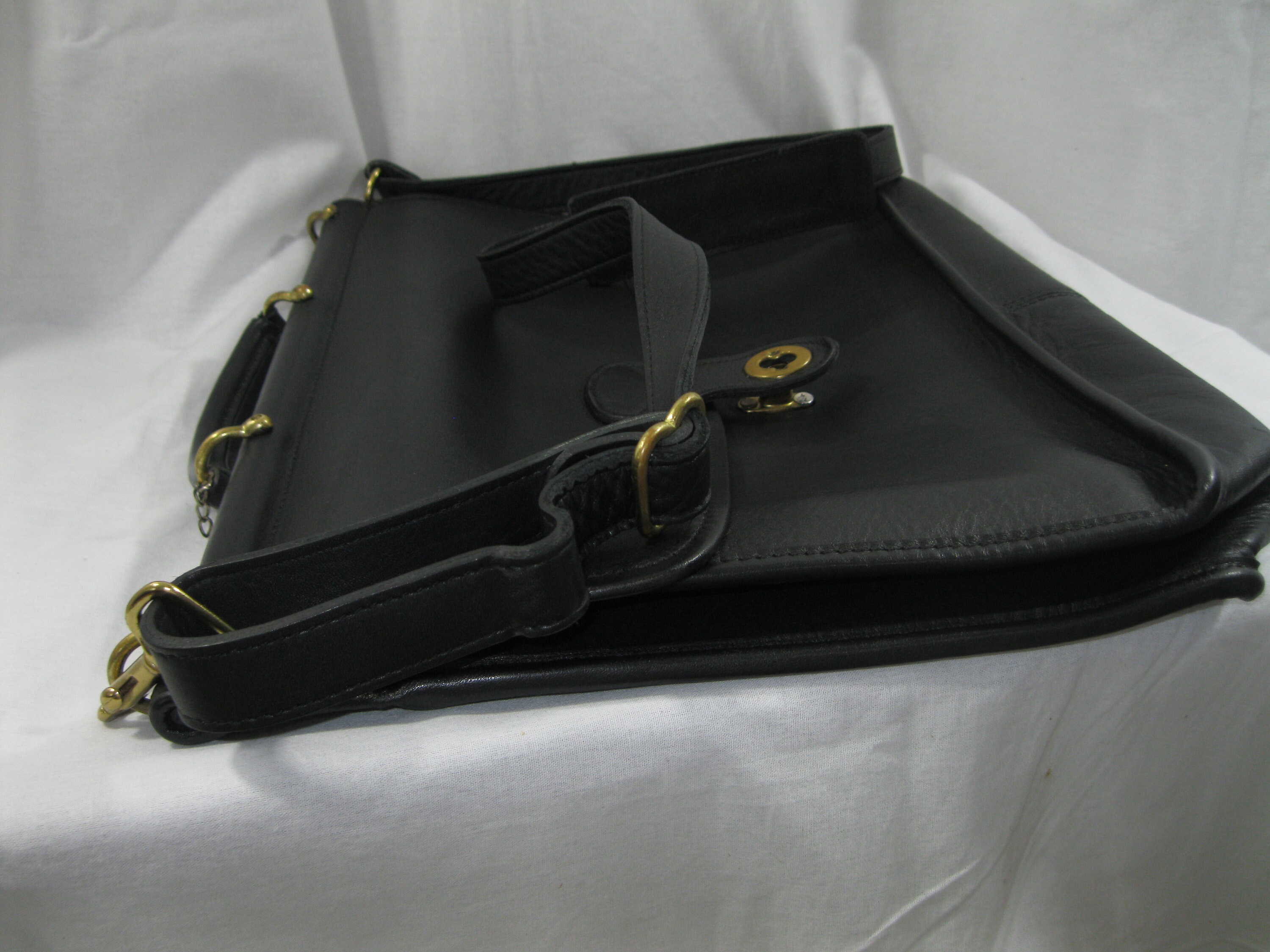 Jack Georges University Executive Leather Briefcase - Black