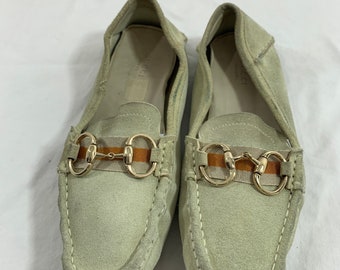 GUCCI ビットローファー 38C ベージュ ヴィンテージ レディース GUCCI ベージュ スエード ホースビット