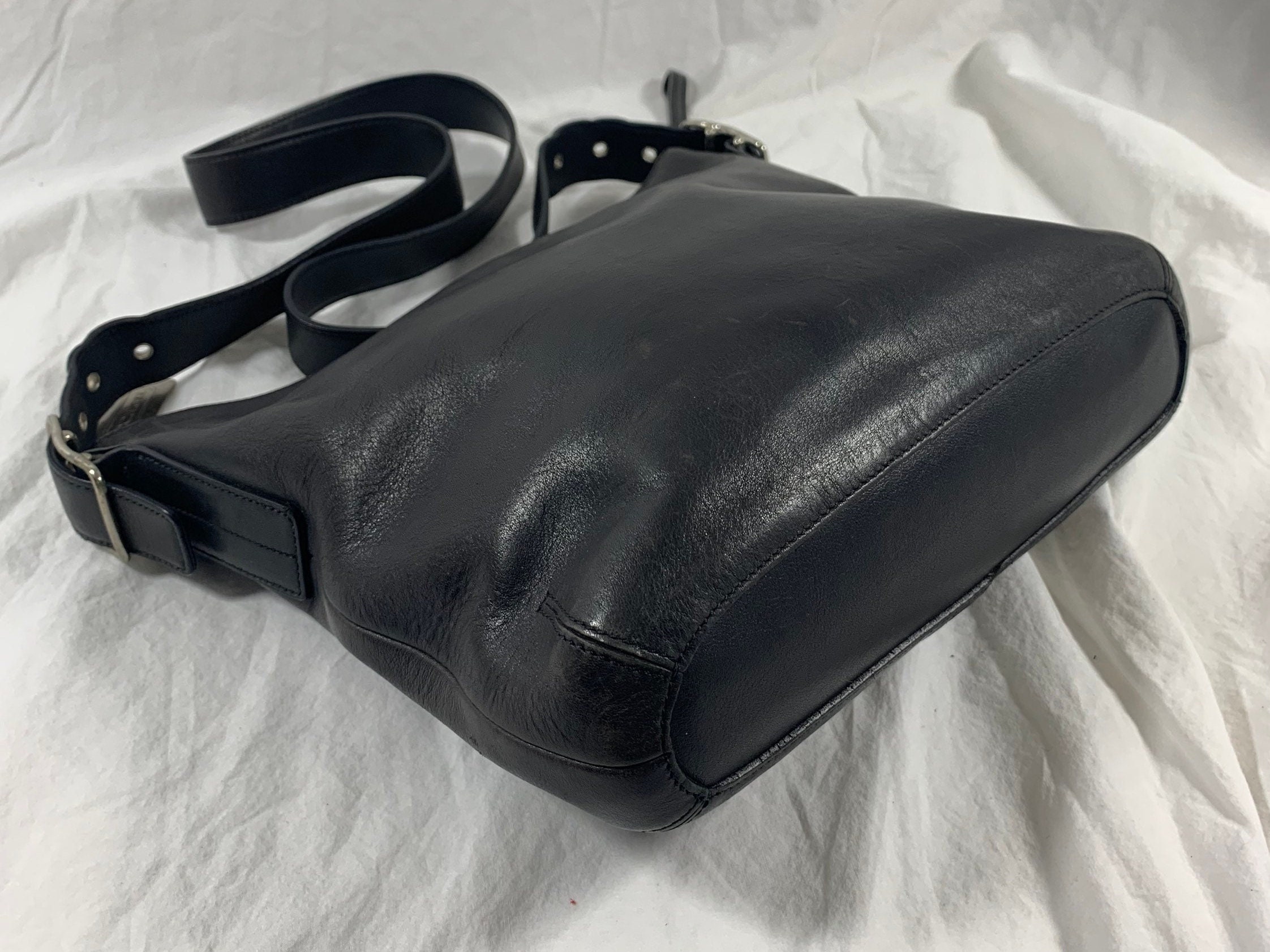 Genuine Vintage COACH Black Leather Legacy Slim Hobo Shoulder Bag