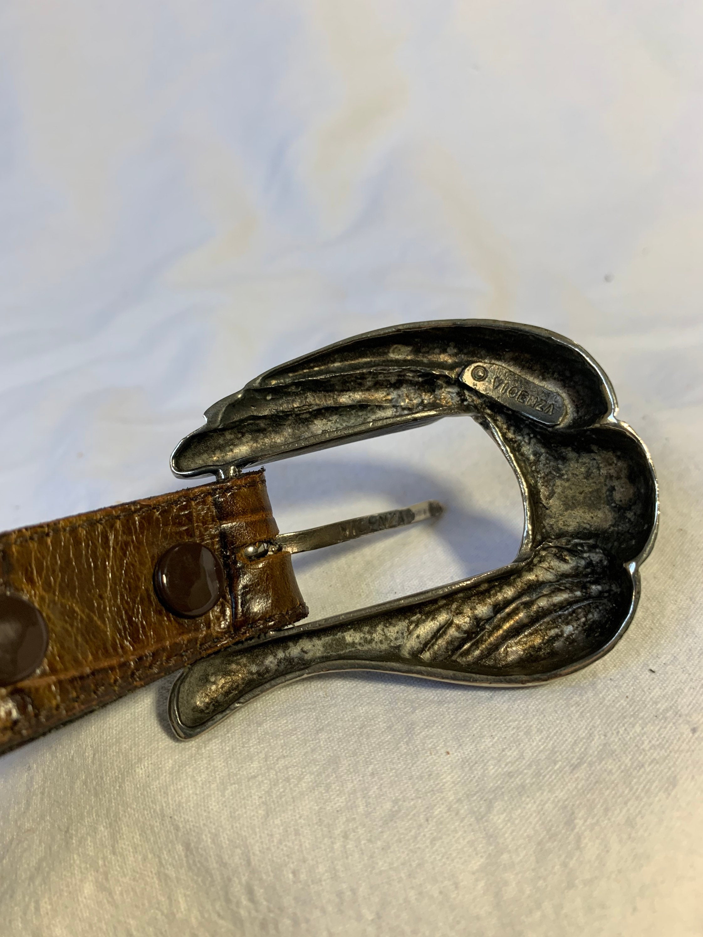 Vincenza Sport Leather Vintage Belt Vicenza Sport Beautiful Horse Buckle Belt Beautifu main image 3