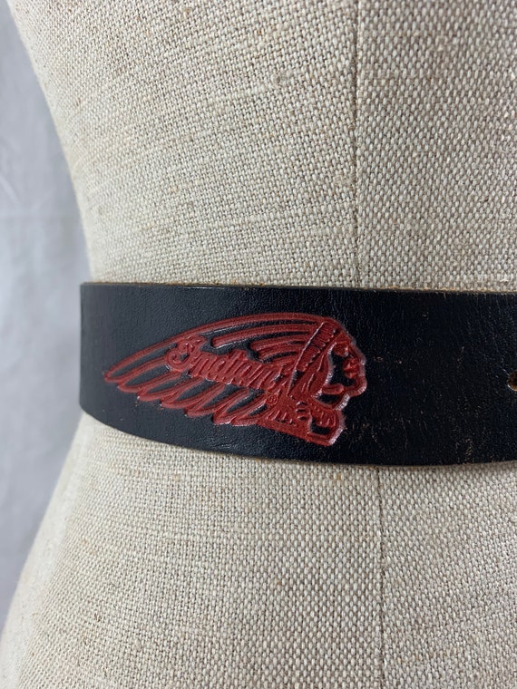 Vintage genuine full grain tooled leather belt si… - image 9