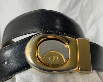 Vintage Iconic Gucci Reversible Logo Black Brown Leather  display picture 1