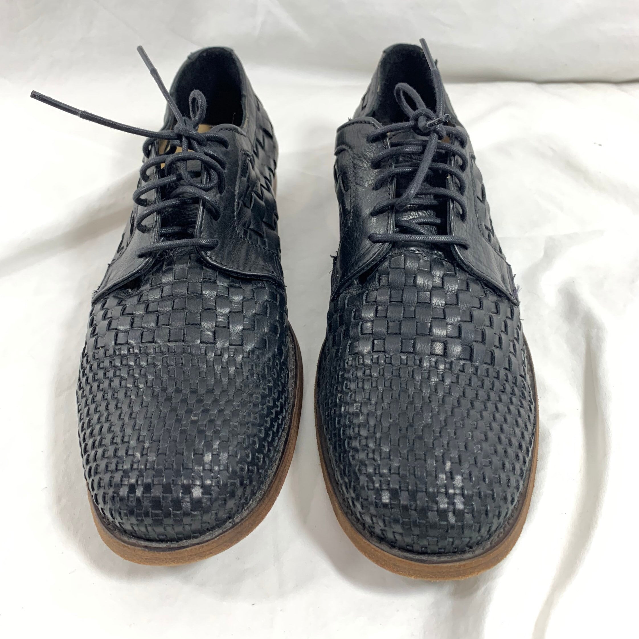 FRYE AND CO. Classic Black Leather Oxfords Vintage Men FRYE Black Leather Woven Oxfords Shoes 10.5 D - Etsy main image 2