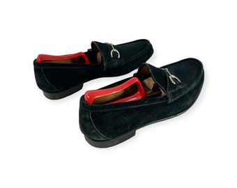 Men Genuine GUCCI Black Suede Leather Horse Bit Loafers  display picture 1