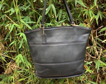 バッグ 716 vintage old coach leather tote bag COACH Vintage Tribeca Black Leather Shoulder Handbag Tote