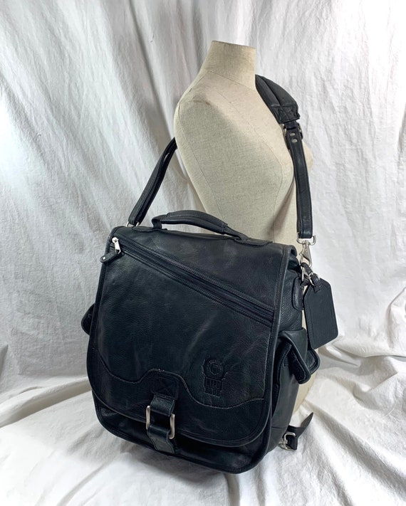 Vintage CANYON OUTBACK  black leather backpack ru… - image 3