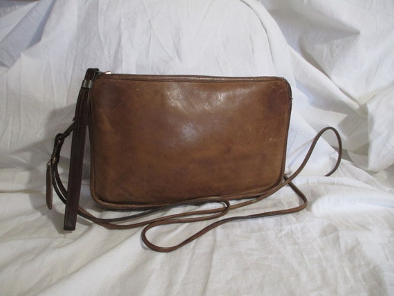 Genuine vintage COACH tan leather Leatherware top… - image 1