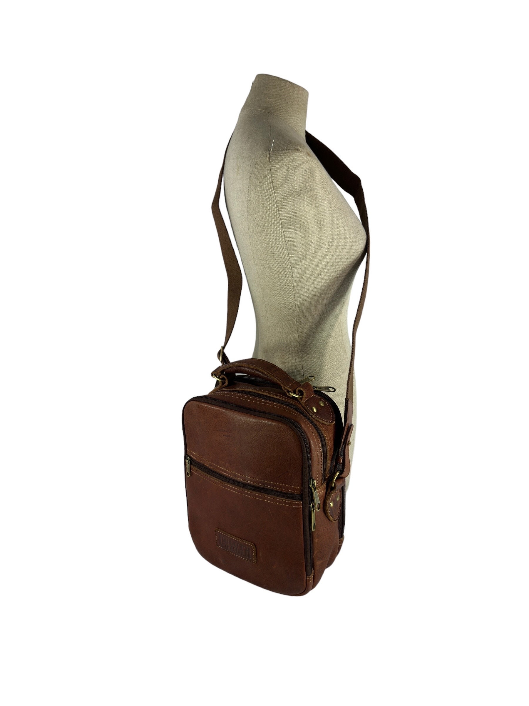 Genuine vintage DULUTH Trading Company tan leather messenger bag crossbody Etsy